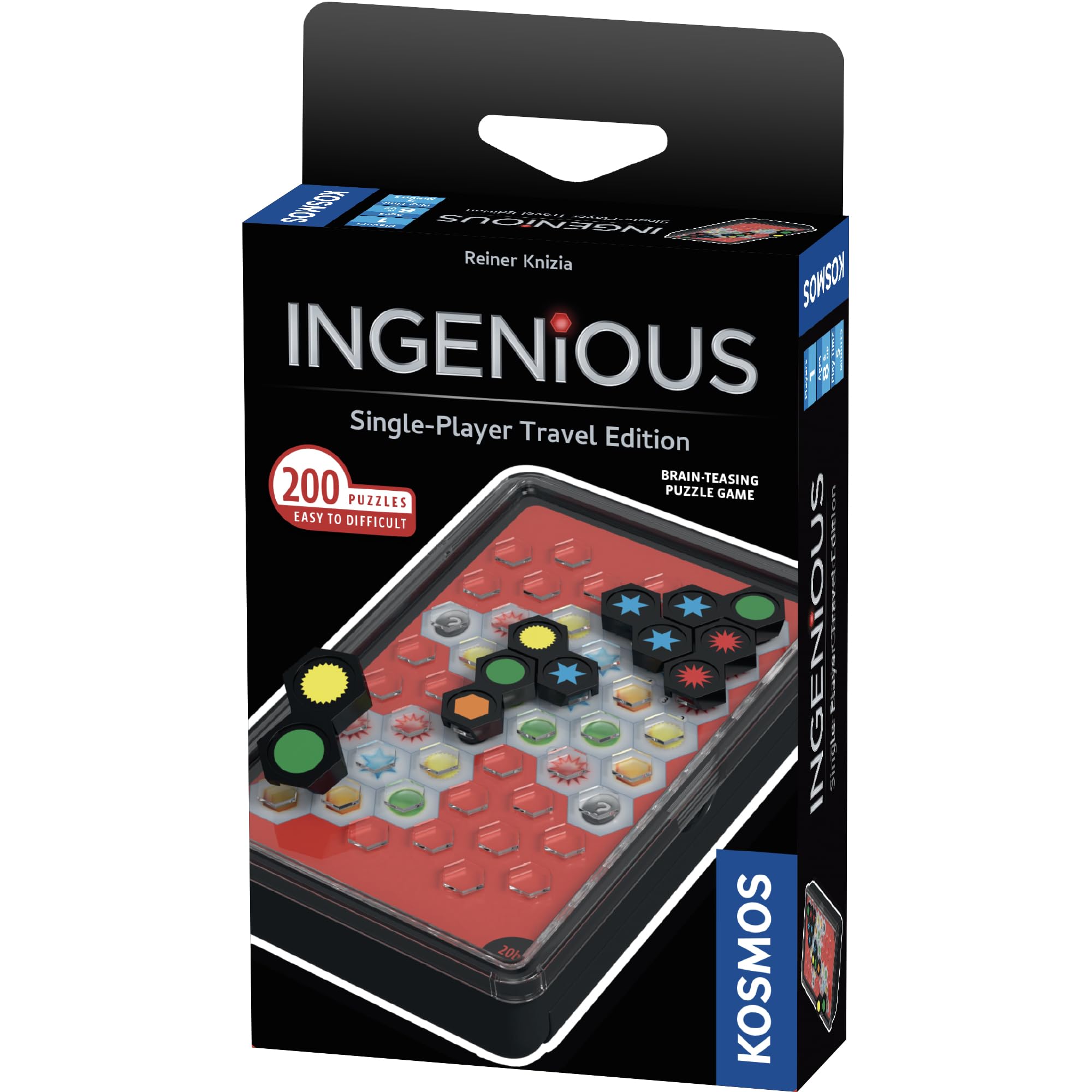 Ingenious: Single-Player Travel Edition – Hex Tile Puzzle Game with 200 Challenges, Ages 8+