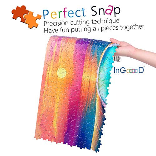 Ingooood 1000 Piece Jigsaw Puzzle - Tranquil Series Island Sunset - Wooden Adult Puzzle with Reference Picture & Letter-Coded Backs