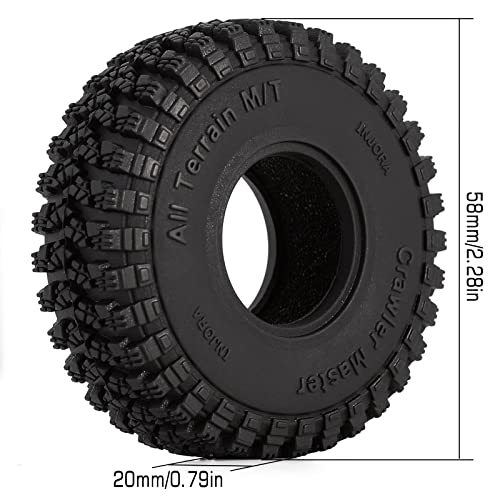 INJORA 1.0 S5 All Terrain Crawler Tires 58x20mm for TRX4M SCX24 FCX24 AX24 (T1008)
