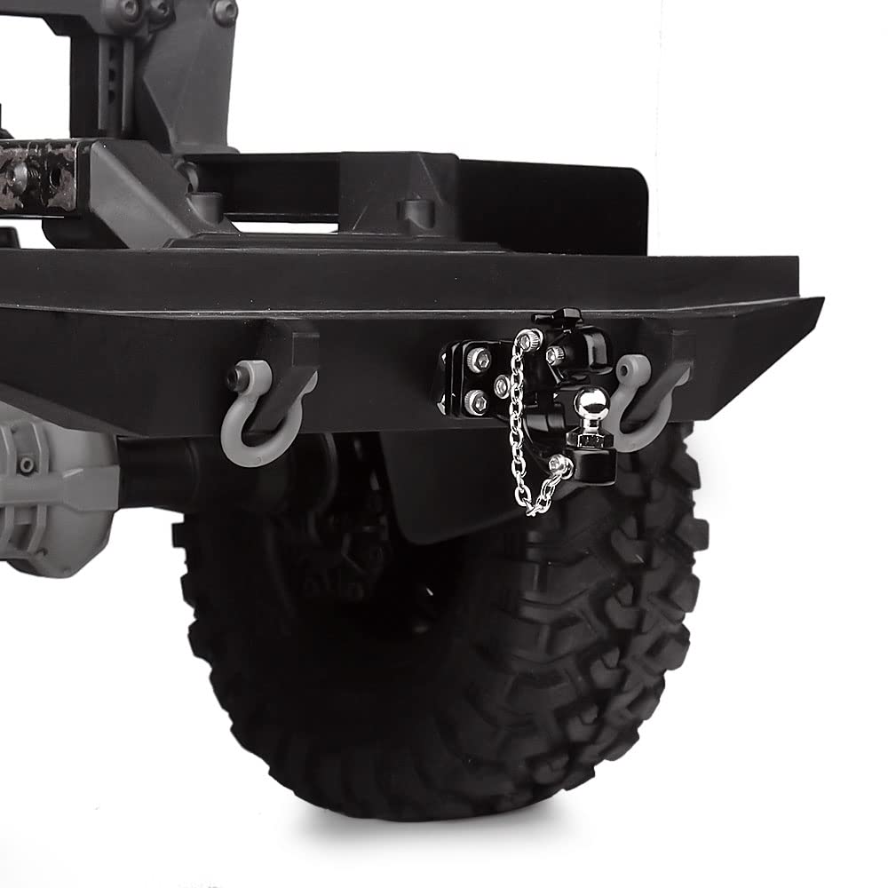 INJORA 1/10 RC Tow Hook Drop Hitch Receiver - Metal, Black for TRX4 Axial SCX10 (No Ball Buckle)