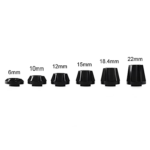 INJORA 12mm RC Car Wheel Hex Hub Set (4pcs) for 1/10 Crawlers - Black