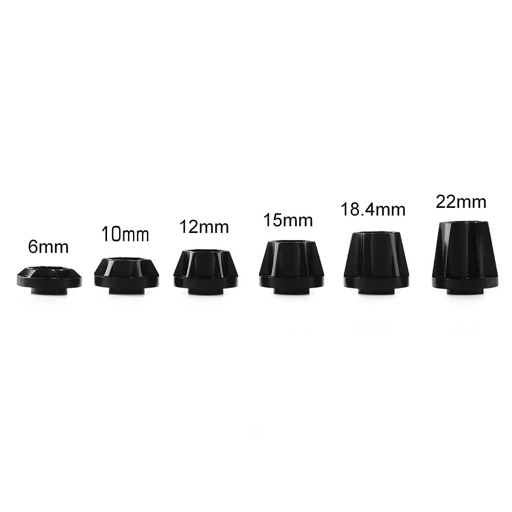 INJORA 12mm RC Car Wheel Hex Hub Set (4pcs) for 1/10 Crawlers - Black