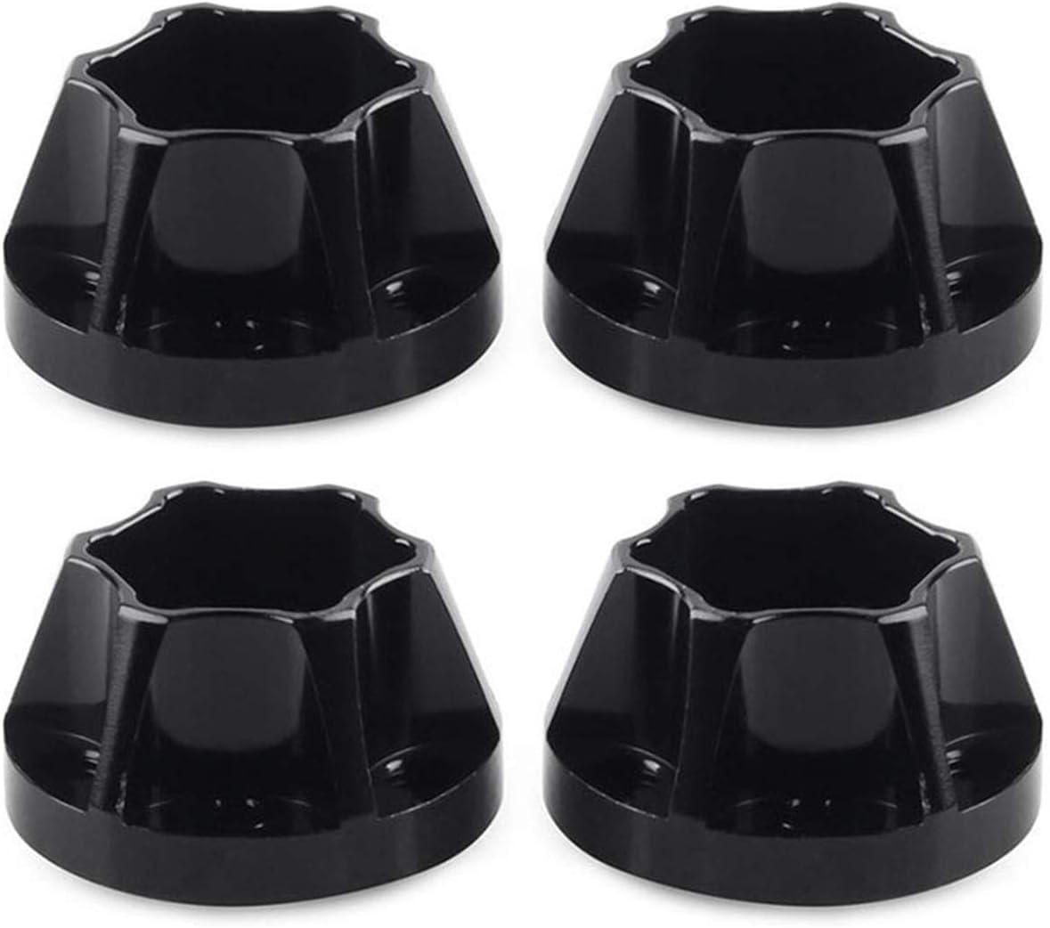 INJORA 12mm RC Wheel Hex Hub Set – Aluminum Alloy for 1/10 Crawlers SCX10 TRX4 D90 (4pcs, Black)