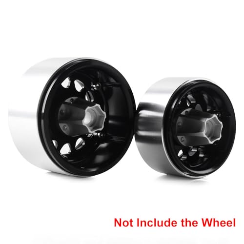 INJORA 12mm RC Wheel Hex Hub Set – Aluminum Alloy for 1/10 Crawlers SCX10 TRX4 D90 (4pcs, Black)