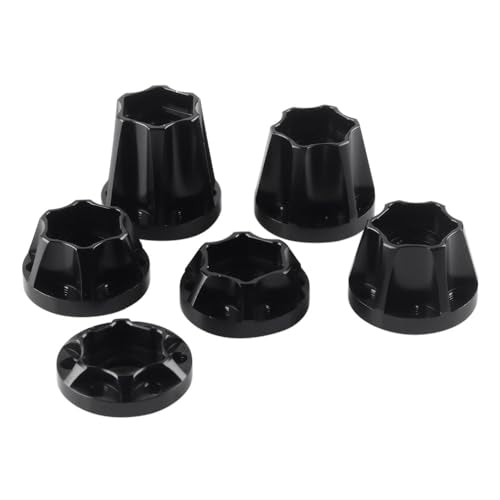 INJORA 12mm RC Wheel Hex Hub Set – Aluminum Alloy for 1/10 Crawlers SCX10 TRX4 D90 (4pcs, Black)