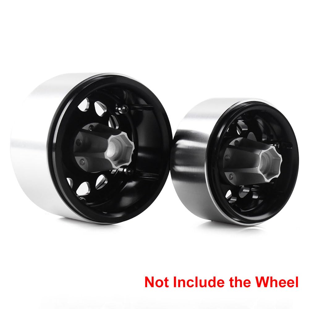 INJORA 12mm RC Wheel Hex Hub Set – Aluminum Alloy for 1/10 Crawlers SCX10 TRX4 D90 (4pcs, Black)