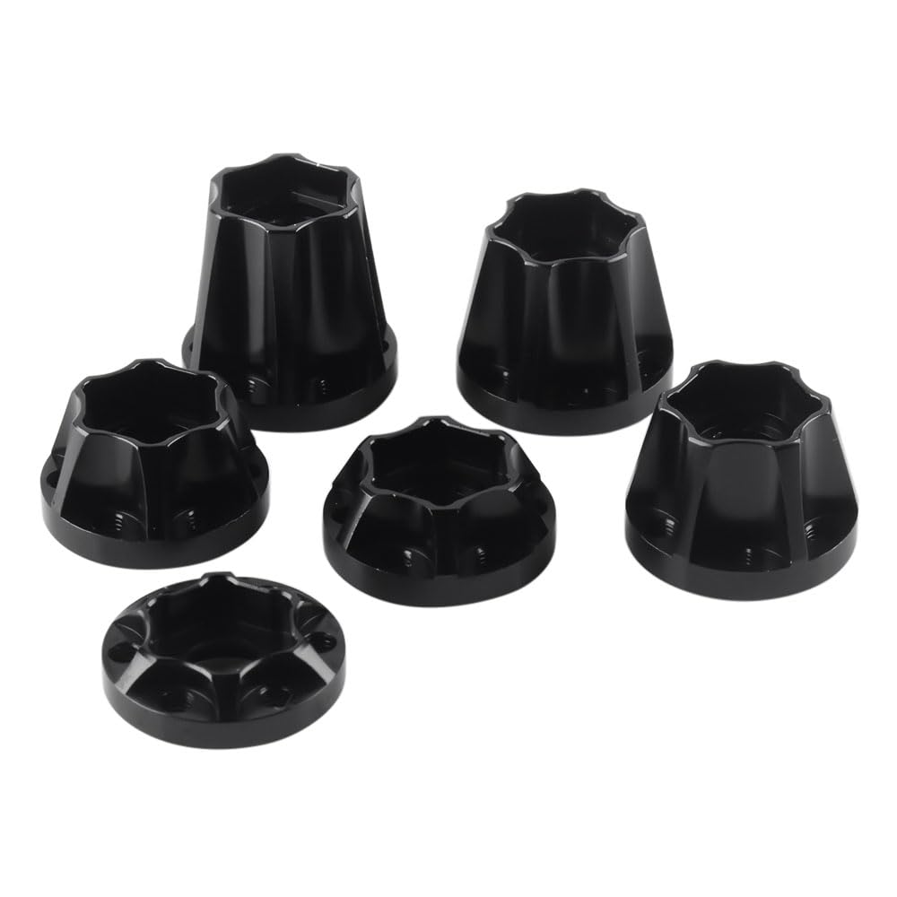 INJORA 12mm RC Wheel Hex Hub Set – Aluminum Alloy for 1/10 Crawlers SCX10 TRX4 D90 (4pcs, Black)