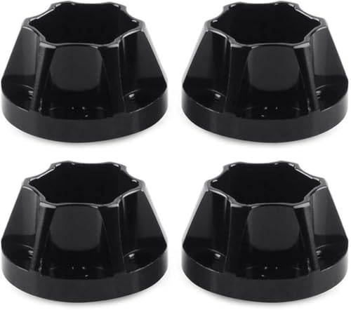 INJORA 12mm RC Wheel Hex Hub Set – Aluminum Alloy for 1/10 Crawlers SCX10 TRX4 D90 (4pcs, Black)