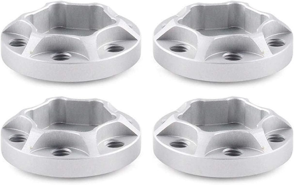 INJORA 12mm Wheel Hex Hub Set 4pcs (Silver 6mm) for 1/10 RC Crawler SCX10 TRX4 D90