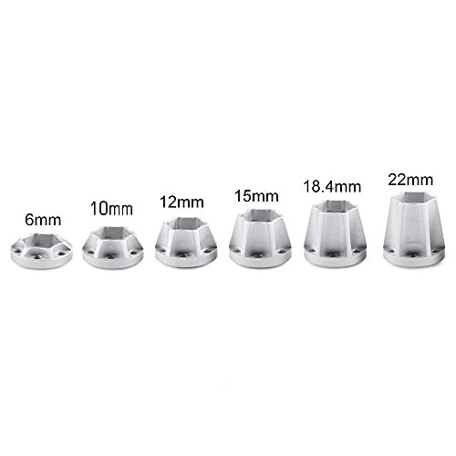 INJORA 12mm Wheel Hex Hub Set 4pcs (Silver 6mm) for 1/10 RC Crawler SCX10 TRX4 D90
