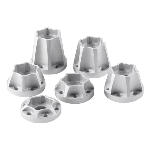 INJORA 12mm Wheel Hex Hub Set 4pcs (Silver 6mm) for 1/10 RC Crawler SCX10 TRX4 D90
