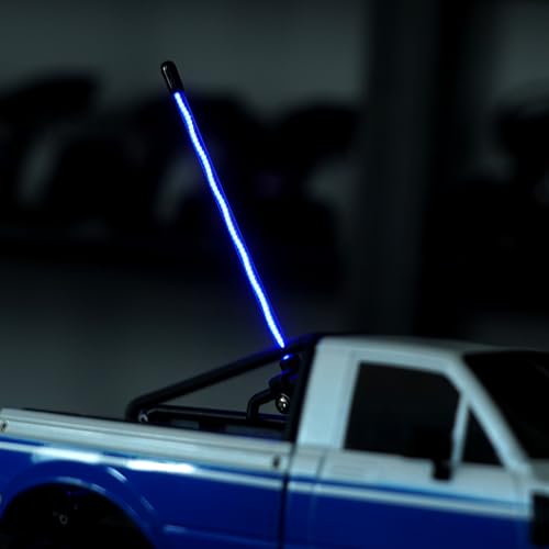 INJORA 2-Pack Ice Blue LED Whip Lights for 1/18 1/24 RC Crawlers (Side Fixed)