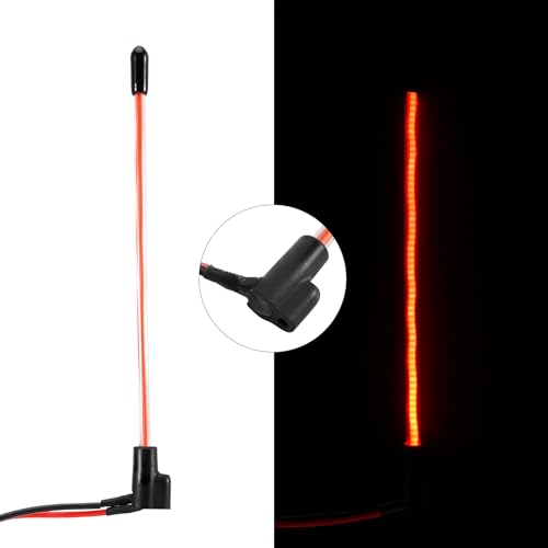 INJORA 2-Pack LED Whip Light for 1/18 & 1/24 RC Crawlers - 4 Colors (Red)