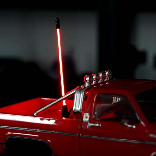 INJORA 2-Pack LED Whip Light for 1/18 & 1/24 RC Crawlers - 4 Colors (Red)