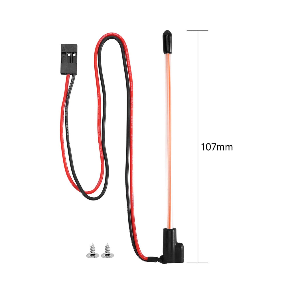INJORA 2-Pack LED Whip Light for 1/18 & 1/24 RC Crawlers - 4 Colors (Red)