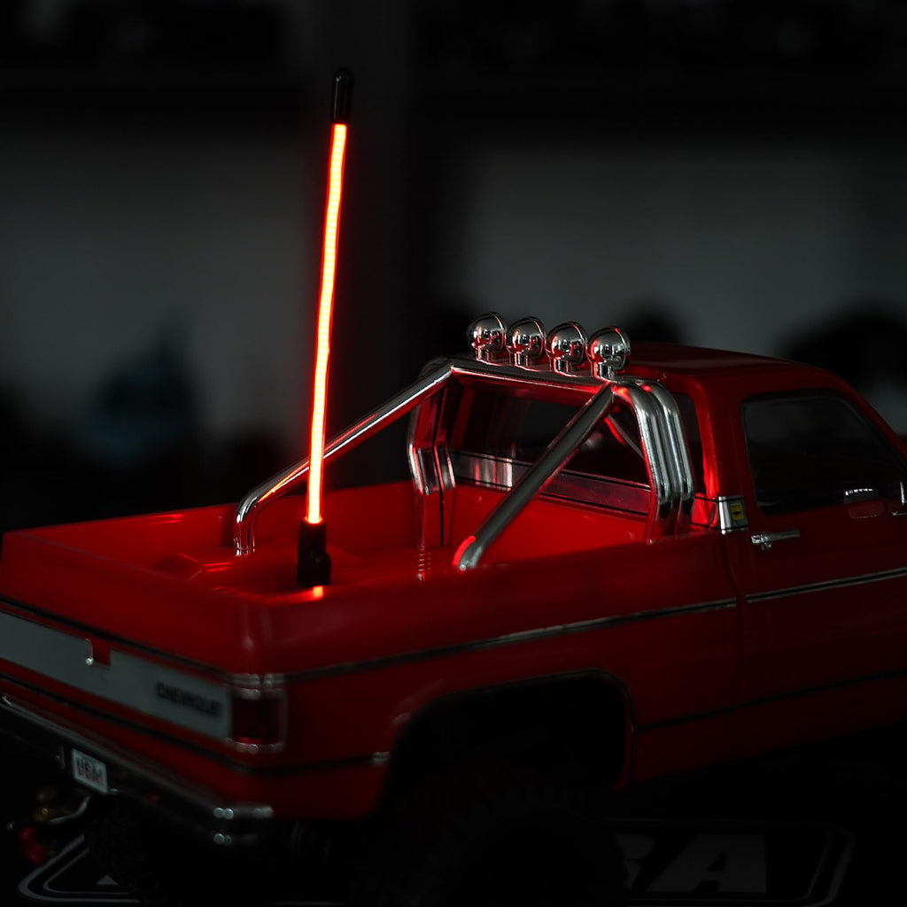 INJORA 2-Pack LED Whip Light for 1/18 & 1/24 RC Crawlers - 4 Colors (Red)