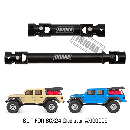 INJORA 20g Steel Drive Shaft Set for SCX24 Gladiator Power Wagon – Front & Rear Center Shafts (2Pcs)