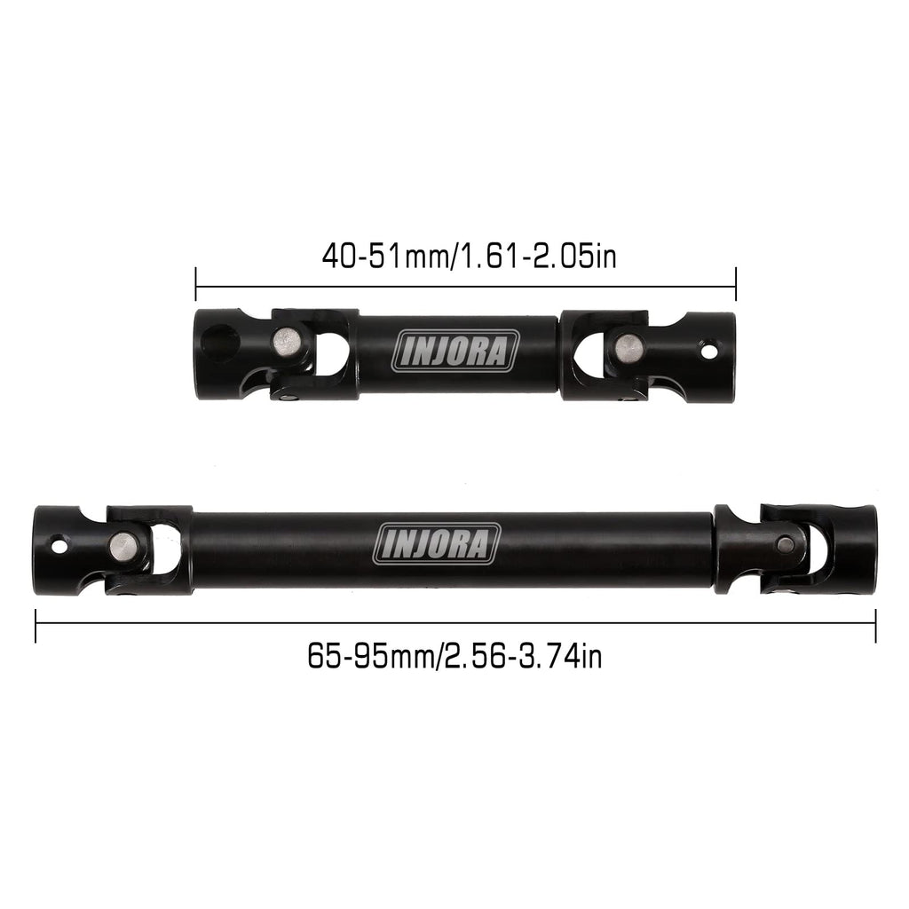INJORA 20g Steel Drive Shaft Set for SCX24 Gladiator Power Wagon – Front & Rear Center Shafts (2Pcs)