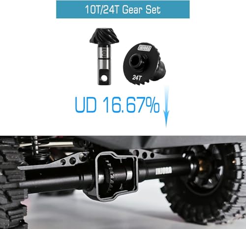 INJORA 24T/10T Underdrive Helical Gear Set for TRX4M RC Crawler (1 Set)
