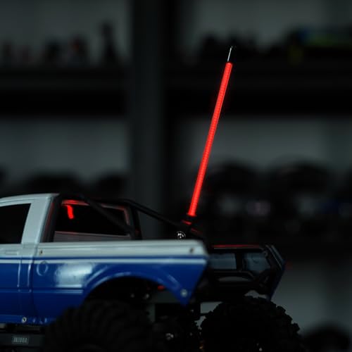 INJORA 2PCS Red LED Whip Lights for SCX24 & TRX4M 1/18 1/24 RC Crawlers