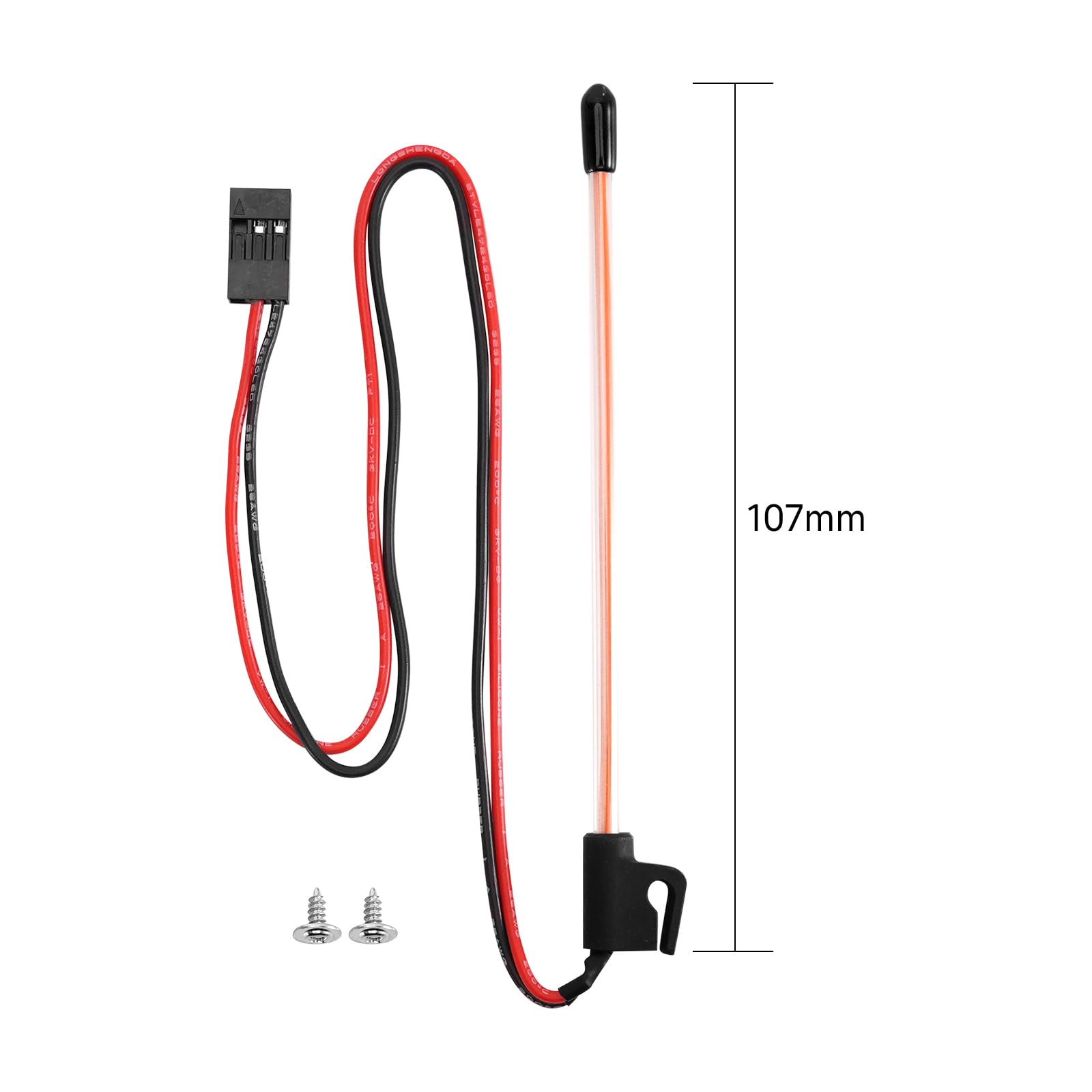 INJORA 2PCS Red LED Whip Lights for SCX24 & TRX4M 1/18 1/24 RC Crawlers