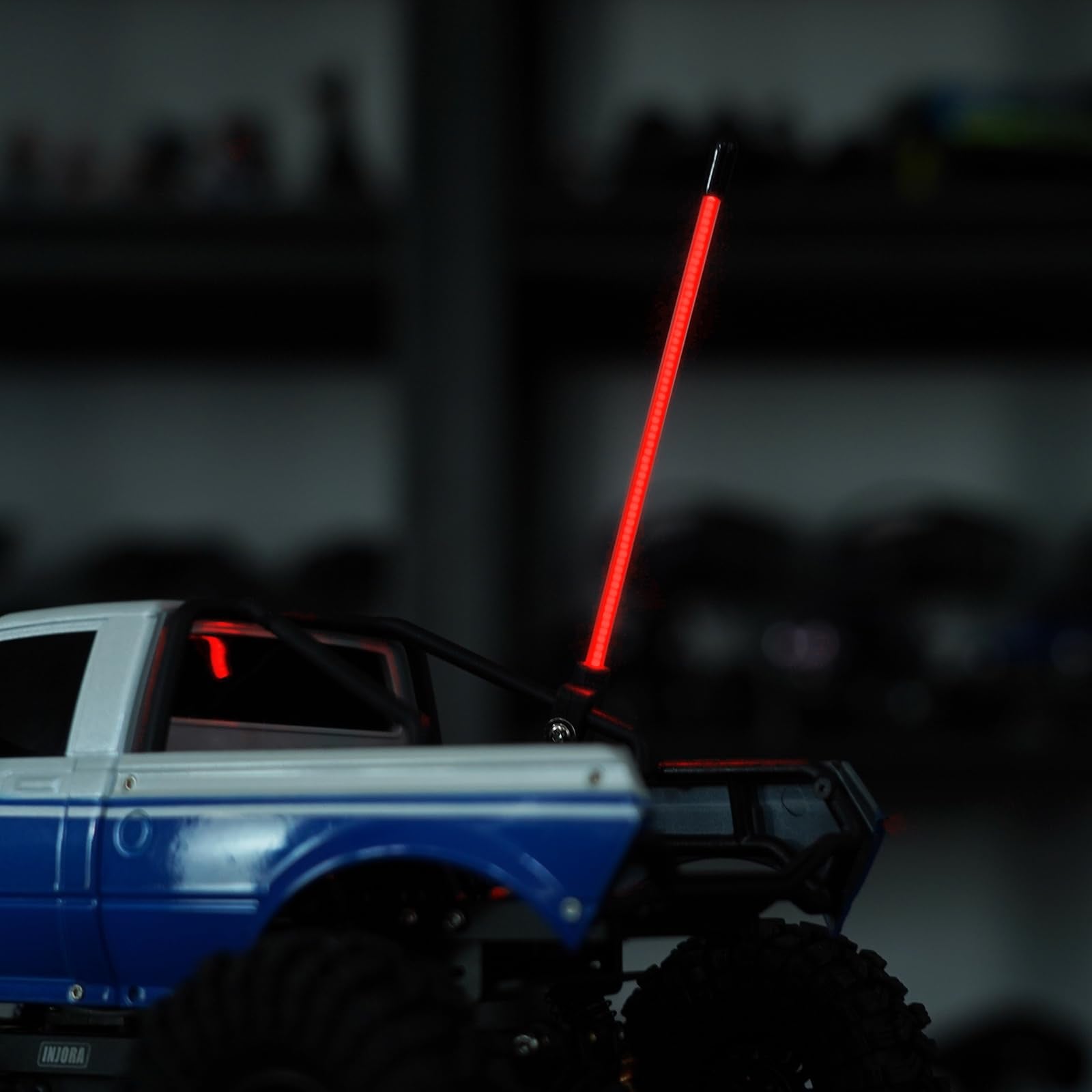 INJORA 2PCS Red LED Whip Lights for SCX24 & TRX4M 1/18 1/24 RC Crawlers