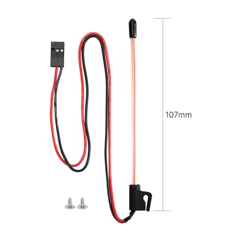 INJORA 2PCS Red LED Whip Lights for SCX24 & TRX4M 1/18 1/24 RC Crawlers