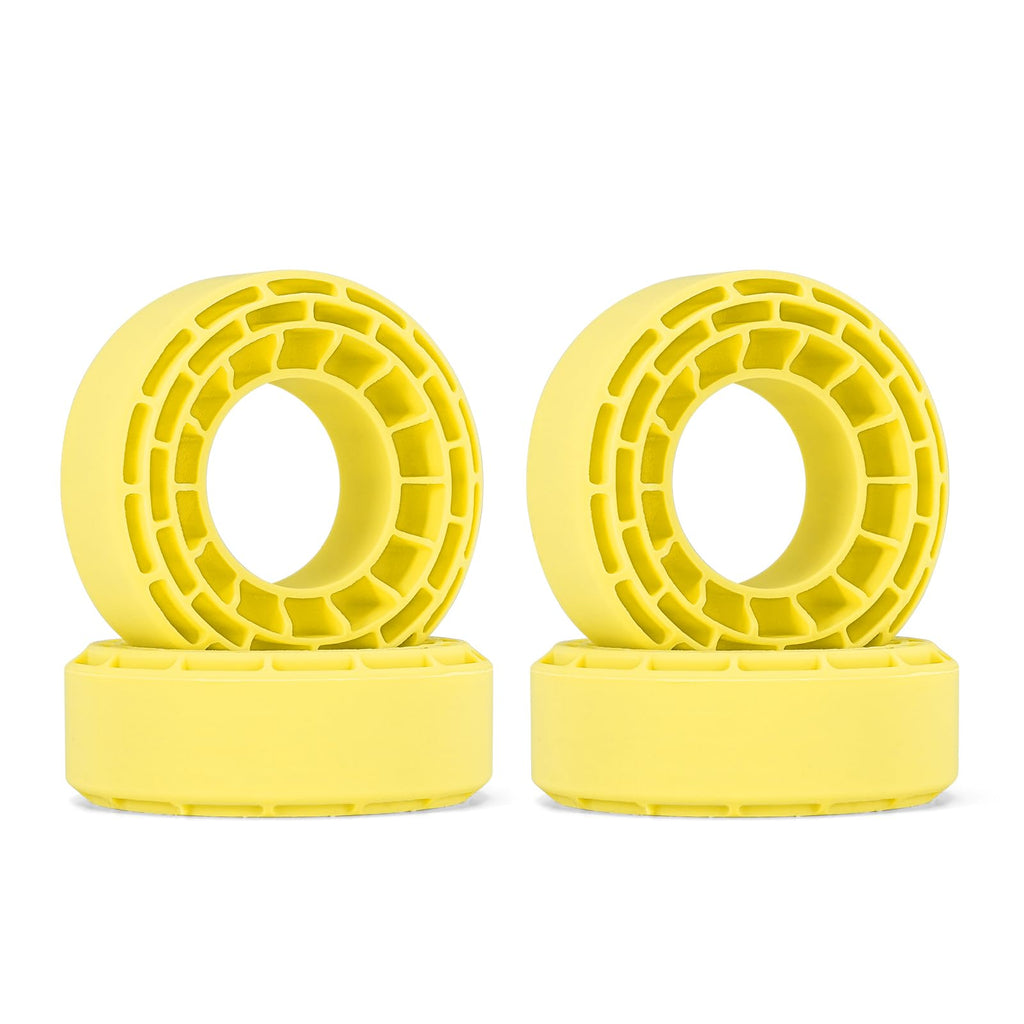 INJORA 4-Pack Silicone Rubber Tire Inserts for 1.0" RC Crawler Tires - Super Soft Yellow (56-58mm x 22-24mm)