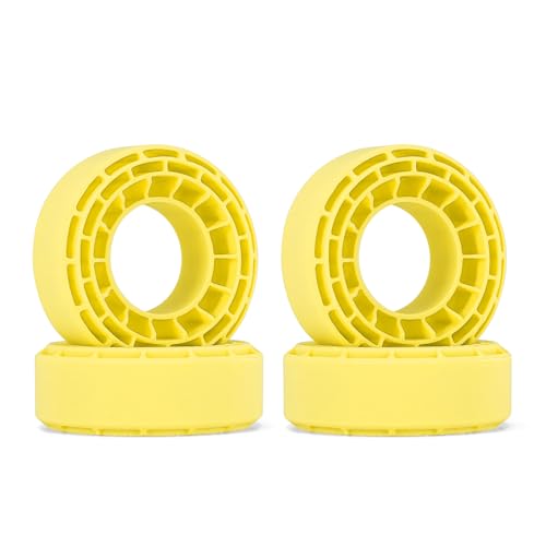 INJORA 4-Pack Silicone Rubber Tire Inserts for 1.0" RC Crawler Tires - Super Soft Yellow (56-58mm x 22-24mm)