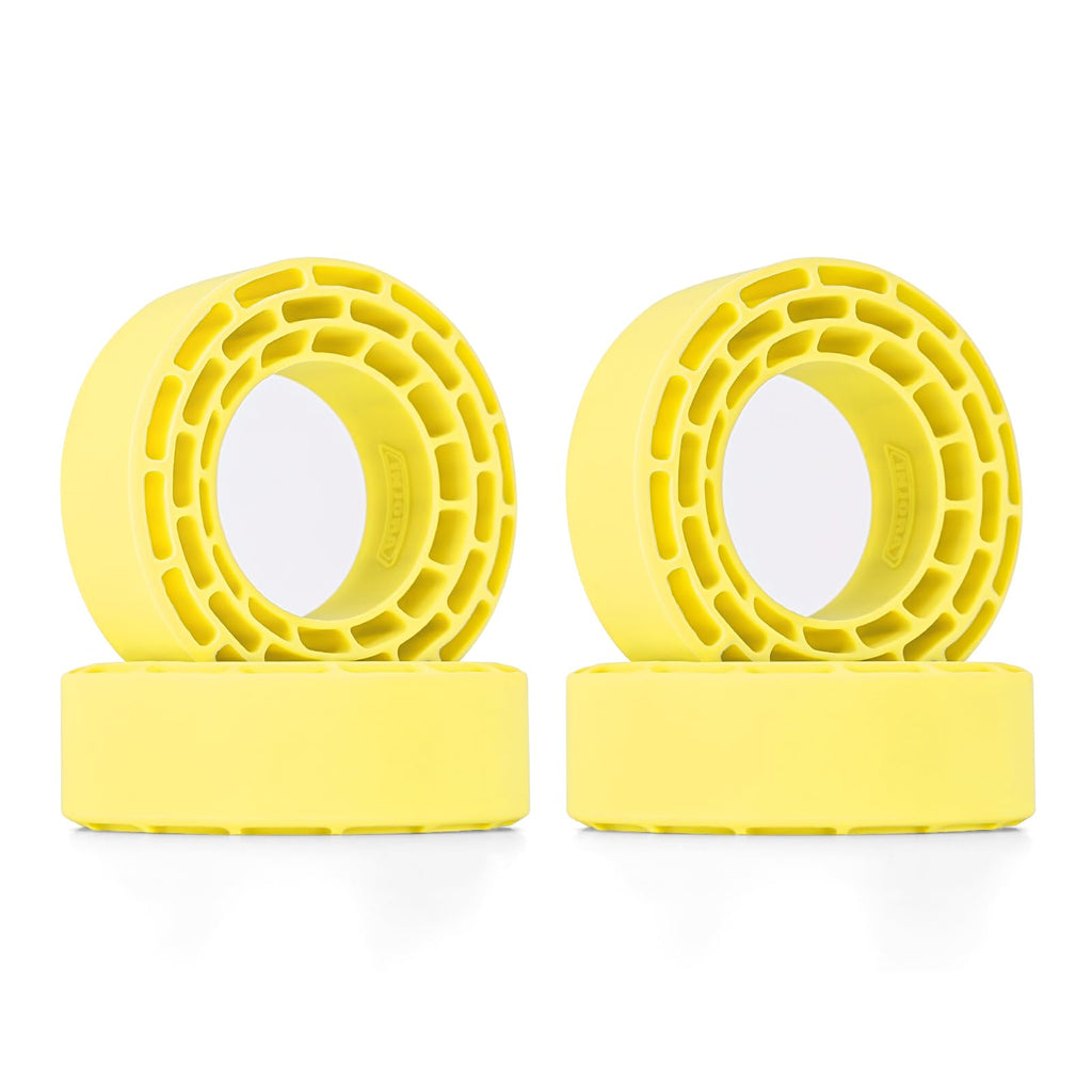 INJORA 4-Pack Silicone Rubber Tire Inserts (Yellow) for 1.3 Inch Wheels – 68-72mm Outer Diameter, 24-27mm Width