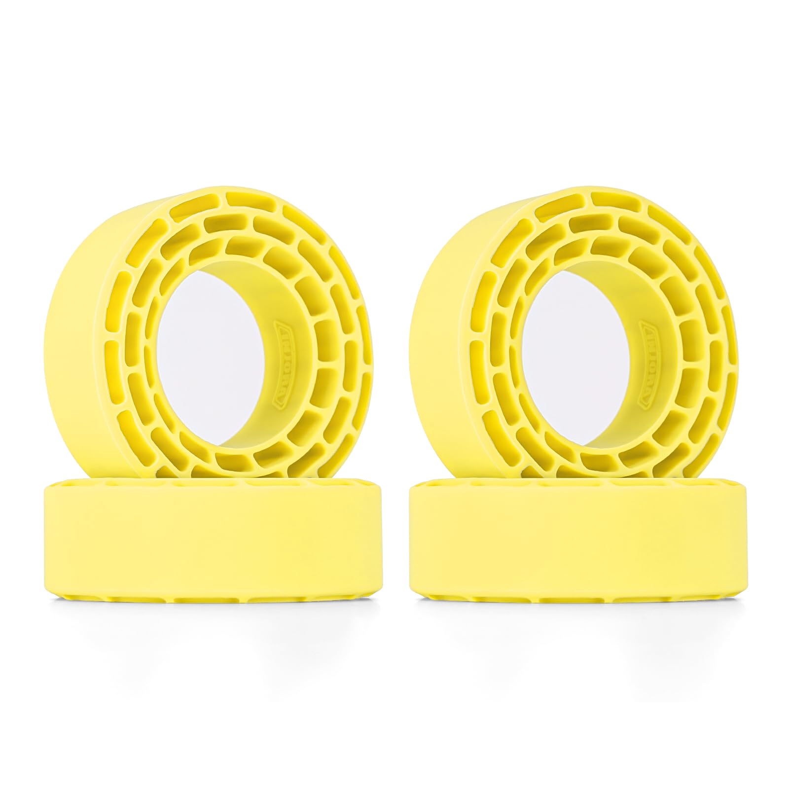 INJORA 4-Pack Silicone Rubber Tire Inserts (Yellow) for 1.3 Inch Wheels – 68-72mm Outer Diameter, 24-27mm Width