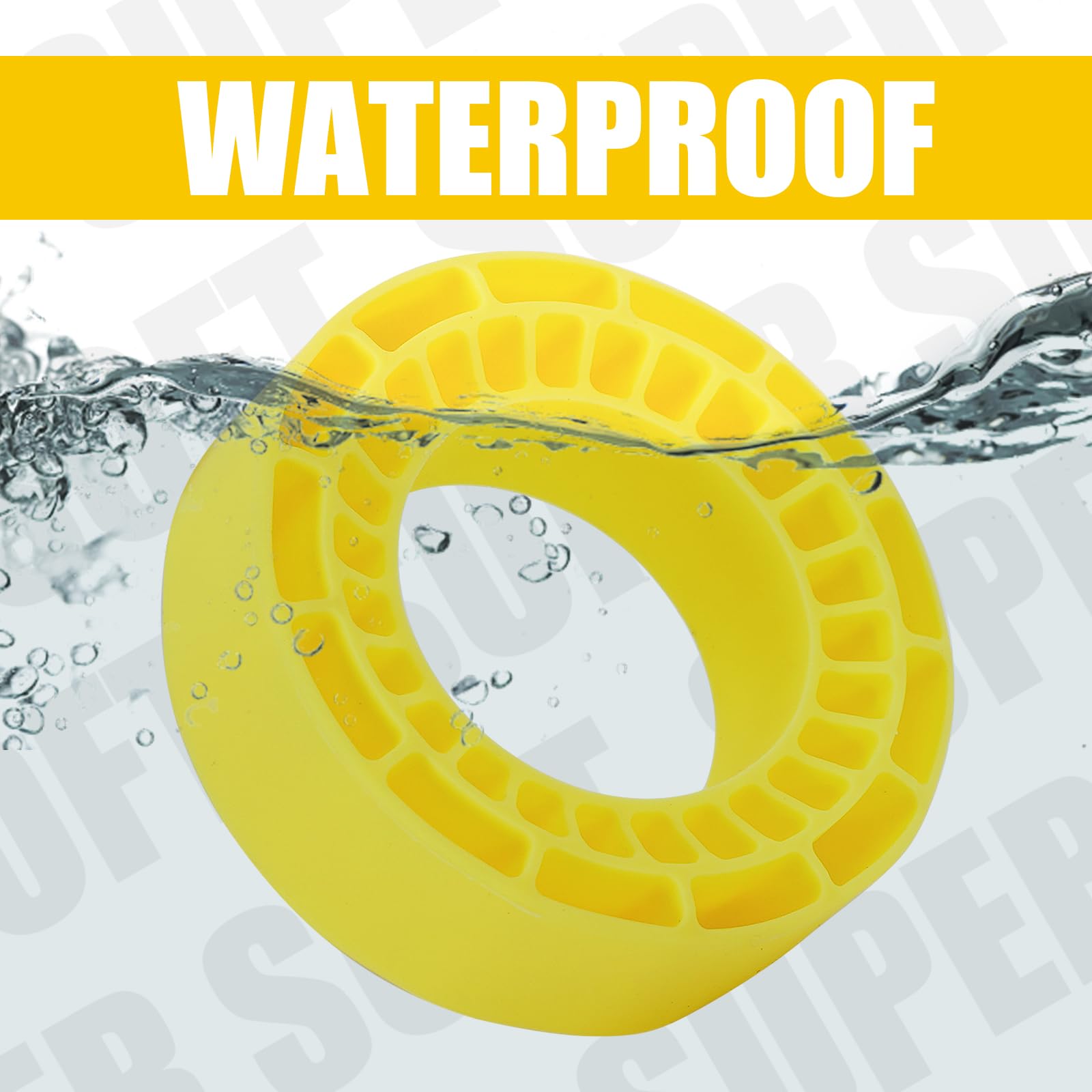 INJORA 4-Pack Yellow Silicone Rubber Tire Inserts for 64×24mm RC Tires (Super Soft)