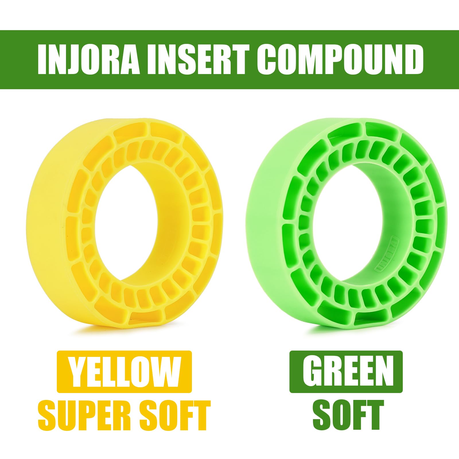 INJORA 4-Pack Yellow Silicone Rubber Tire Inserts for 64×24mm RC Tires (Super Soft)