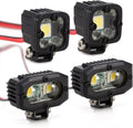 INJORA 4-Piece LED Headlight Set for 1/10 RC Crawlers – White, High-Brightness with Adjustable Brackets