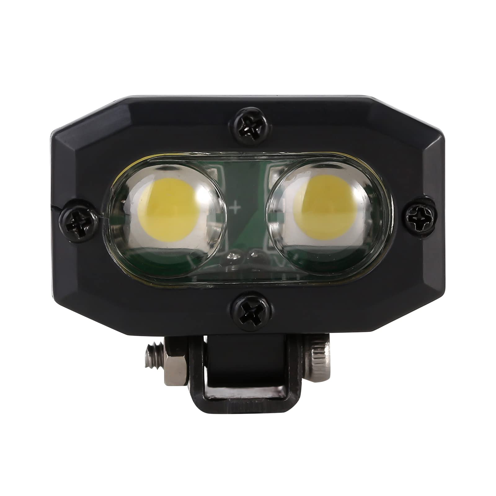 INJORA 4-Piece LED Headlight Set for 1/10 RC Crawlers – White, High-Brightness with Adjustable Brackets