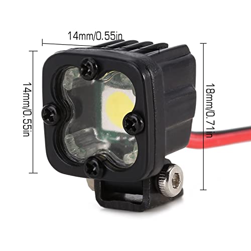 INJORA 4-Piece LED Headlight Set for 1/10 RC Crawlers – White, High-Brightness with Adjustable Brackets