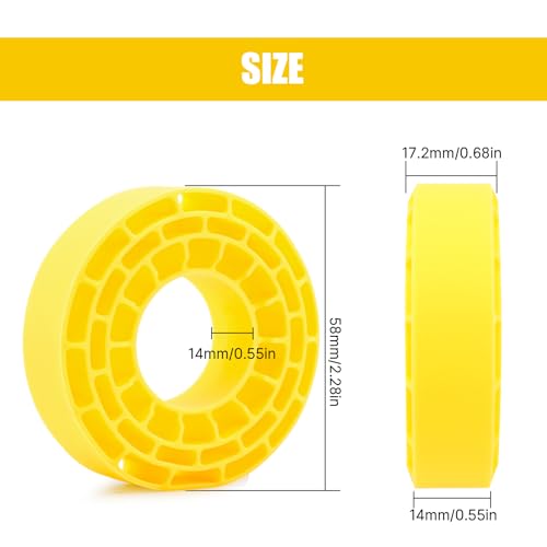 INJORA 4pcs Silicone Rubber Tire Inserts for 61-64mm x 20-22mm 1.0" Tires (Yellow)