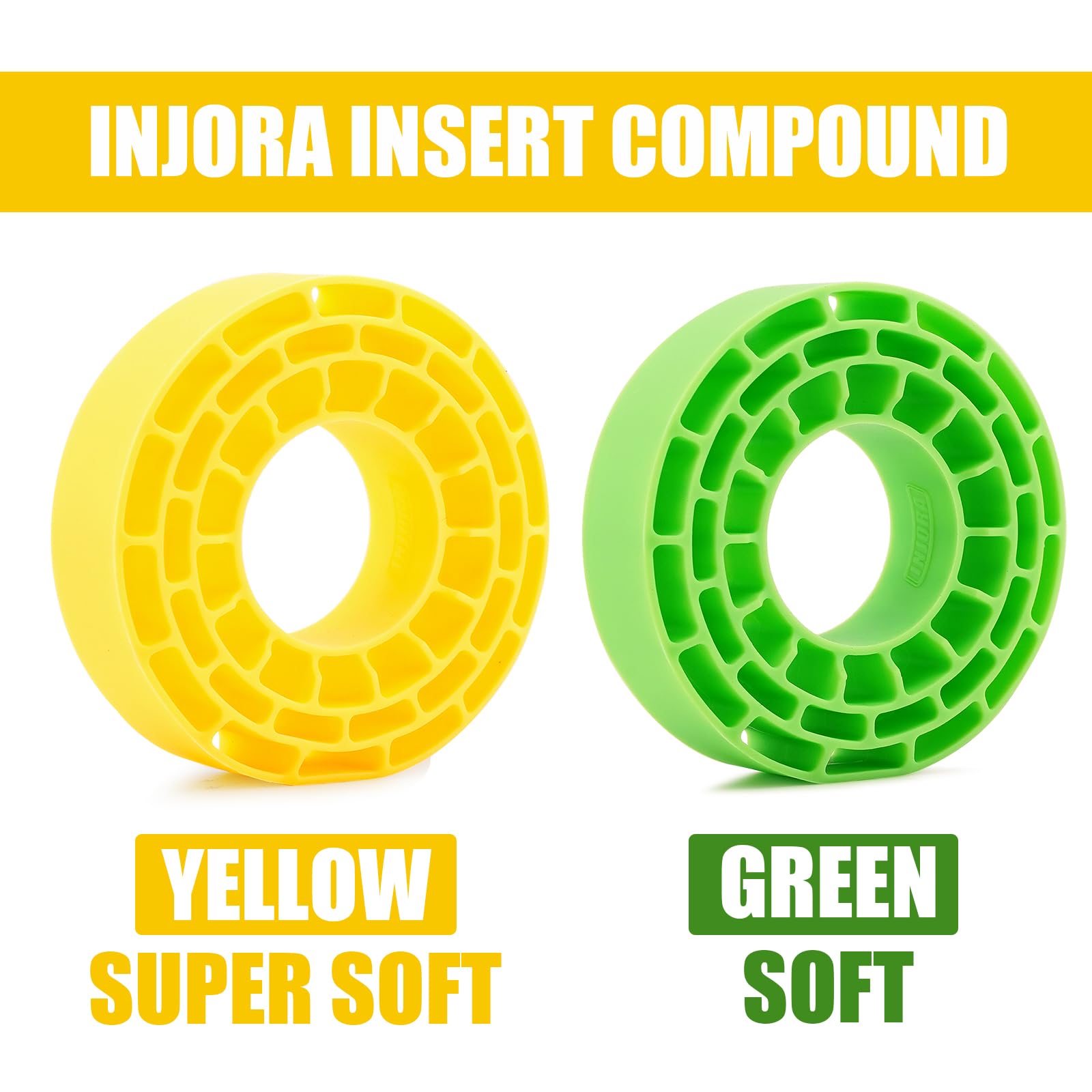 INJORA 4pcs Silicone Rubber Tire Inserts for 61-64mm x 20-22mm 1.0" Tires (Yellow)