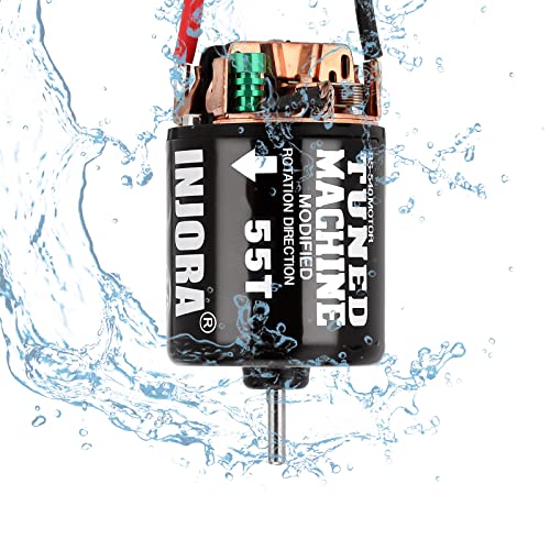 INJORA 540 Brushed Motor 55T Waterproof – Dual Ball Bearings, Rebuildable for 1/10 RC Crawlers