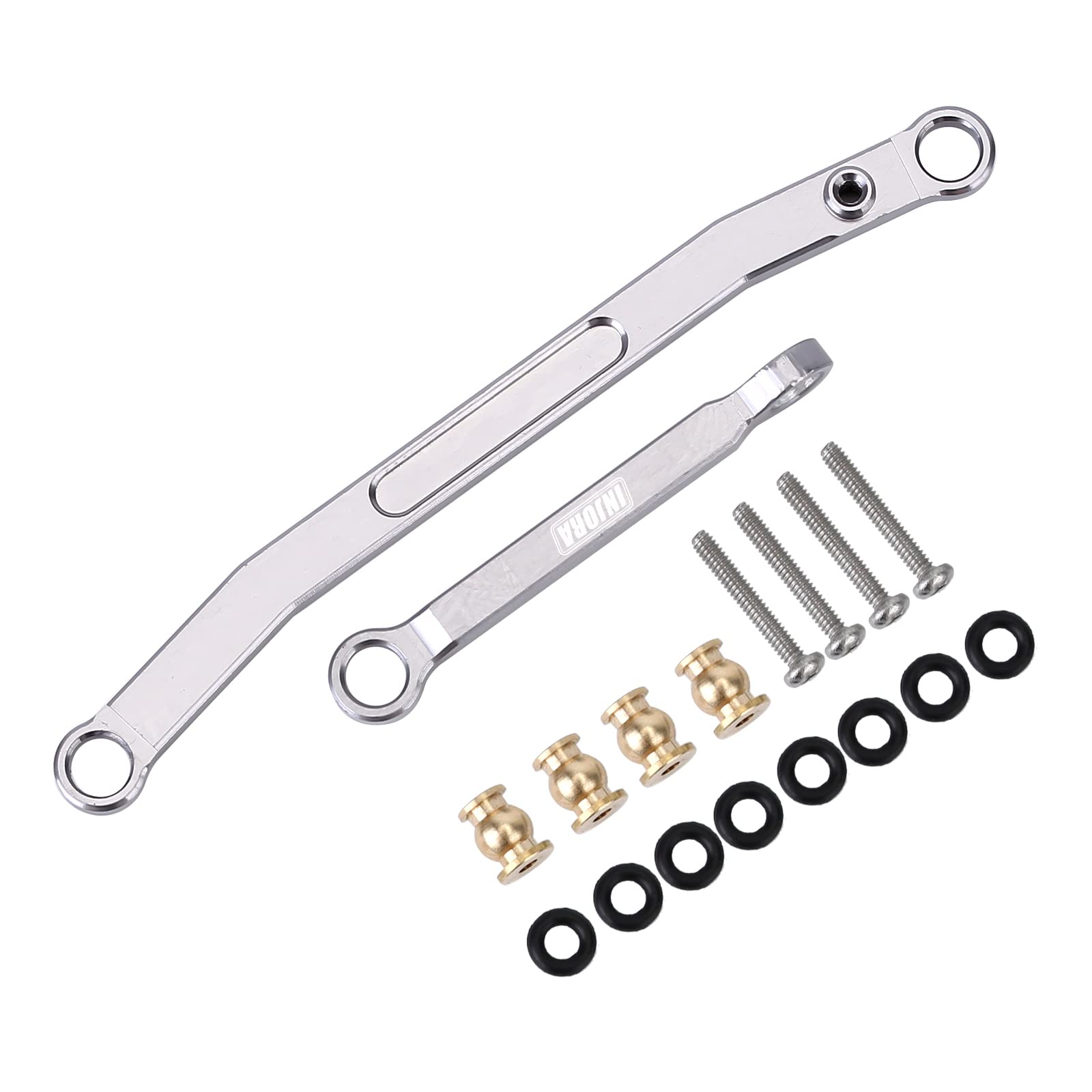 INJORA Aluminum Steering Rod Tie Links for 1/24 SCX24 Crawler – Grey, CNC Precision