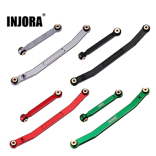 INJORA Aluminum Steering Rod Tie Links for 1/24 SCX24 Crawler – Grey, CNC Precision
