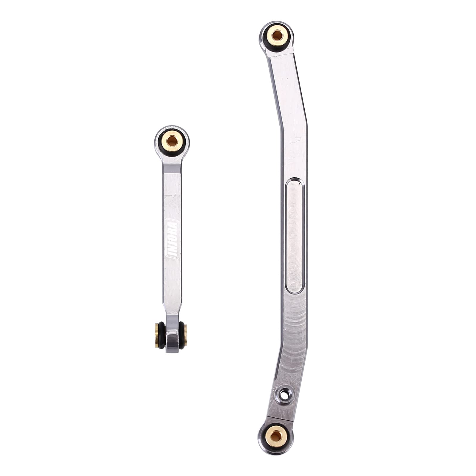 INJORA Aluminum Steering Rod Tie Links for 1/24 SCX24 Crawler – Grey, CNC Precision