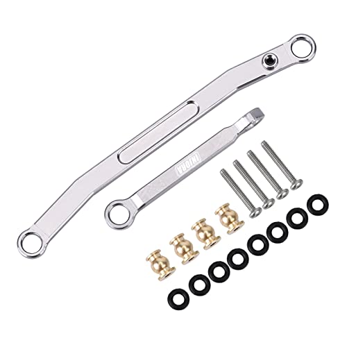 INJORA Aluminum Steering Rod Tie Links for 1/24 SCX24 Crawler – Grey, CNC Precision