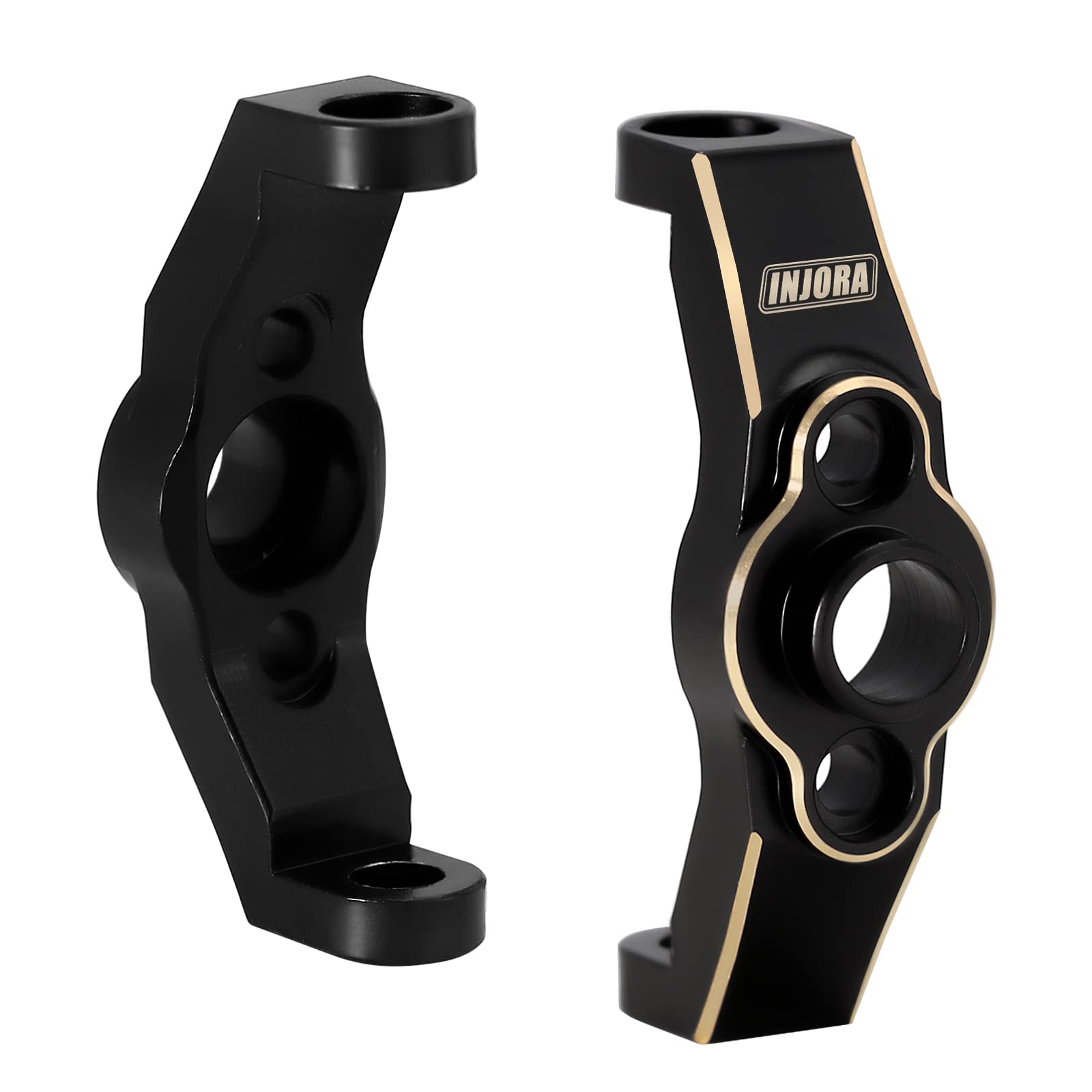 INJORA Black Brass Caster Blocks C-Hubs 4g Front Axle Upgrade for TRX4M 1/18 RC Crawler