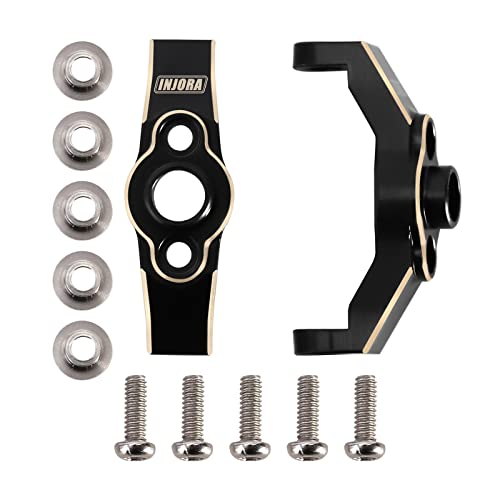 INJORA Black Brass Caster Blocks C-Hubs 4g Front Axle Upgrade for TRX4M 1/18 RC Crawler