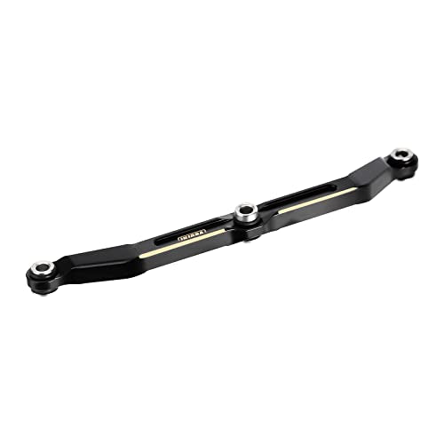 INJORA Black Brass Steering Link for TRX4M – CNC-Machined Upgrade, 12g, High Clearance