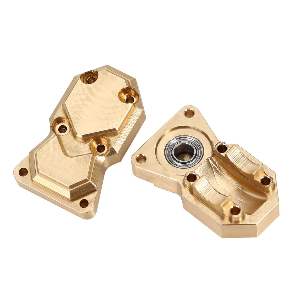 INJORA Brass Diff Cover for SCX24 – Front & Rear Axle Housing Upgrade for Axial Gladiator, Bronco, C10, JLU, Deadbolt (1/24 RC Crawler)