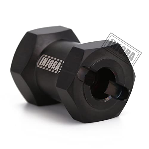 INJORA Brass Hex Hub 15mm for 1/10 RC Crawler – 12mm Hex Drive Adapter (Set of 4)