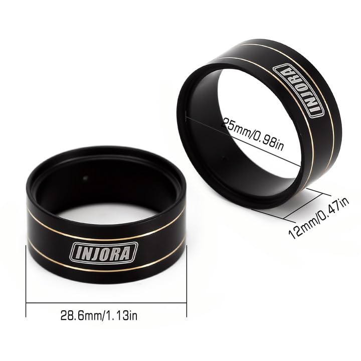 INJORA Brass Internal Beadlock Ring (Black Coating) for 1/24 RC Crawlers – AX24 & SCX24 Upgrade