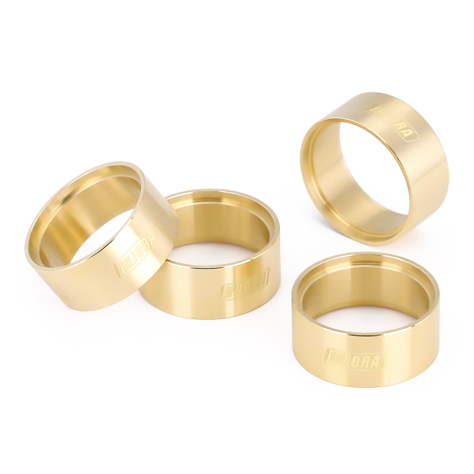INJORA Brass Internal Beadlock Ring for 1.0" RC Wheels – 13g Weight for SCX24 Crawler